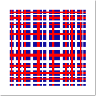 Patriotic Interlocking Stripes Posters and Art